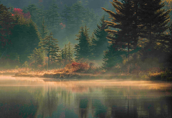 Mist Rising on Spruce Lake