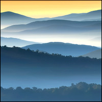 Artificially Created Image Morning Mountain Vista