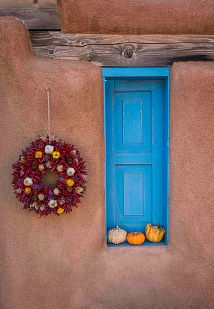Shuttered Window and Gourds - Taos